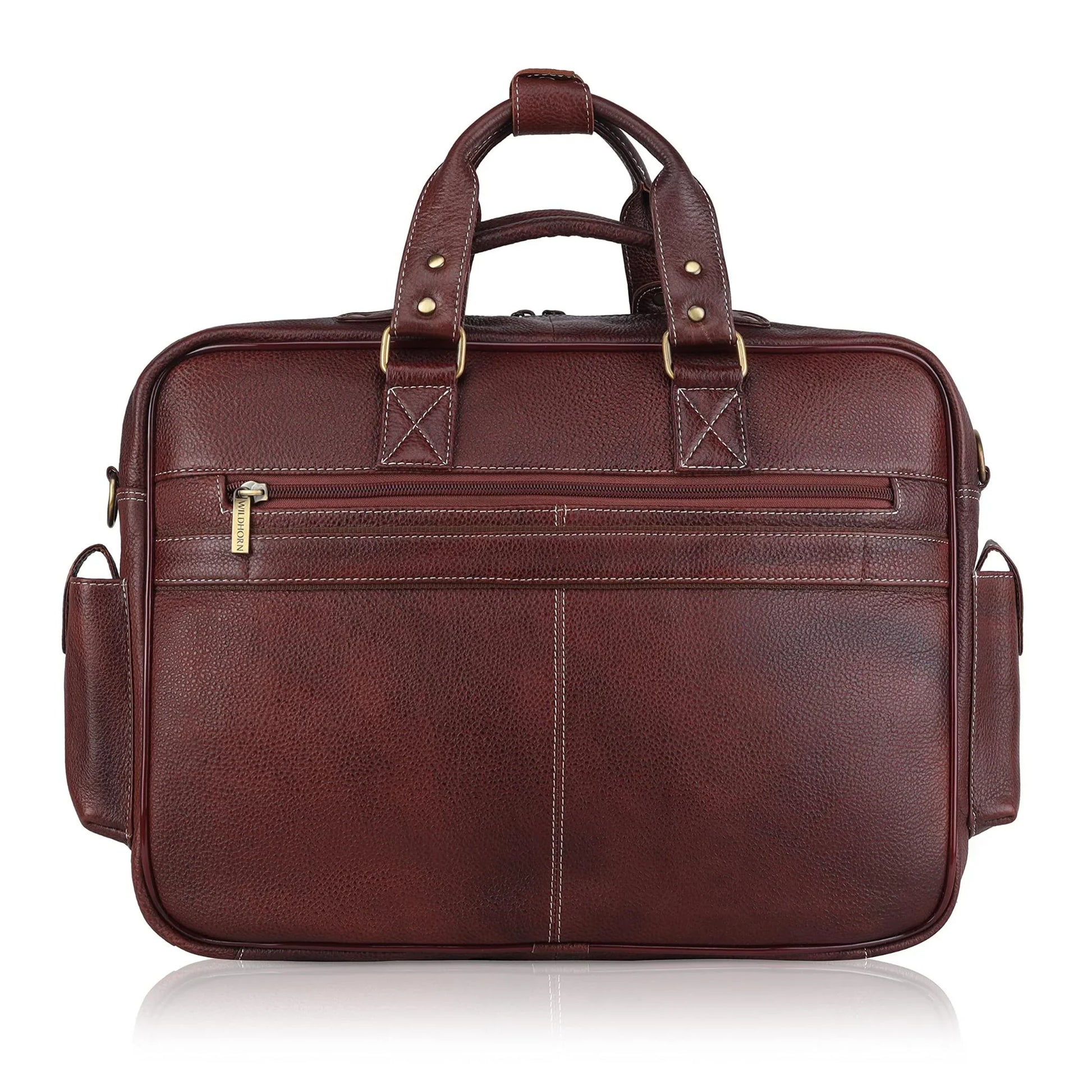 HAMPTON Leather Laptop Messenger Bag for Men - WILDHORN