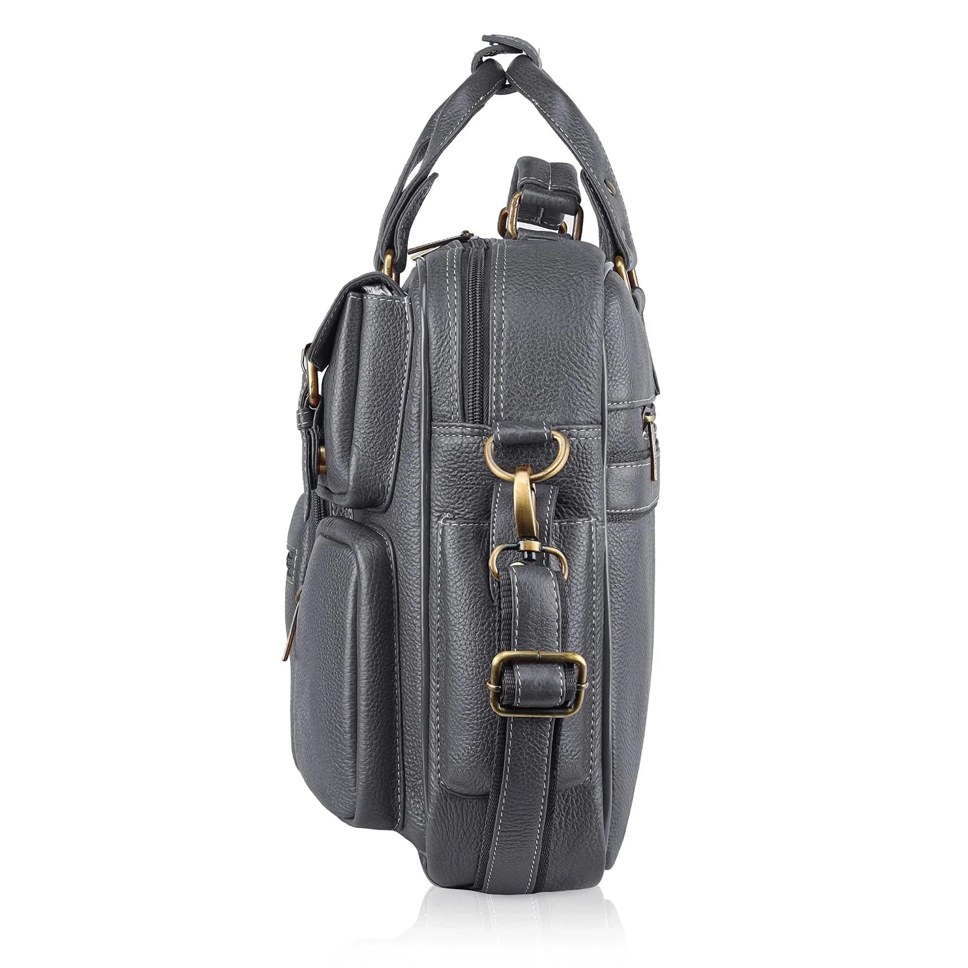 HAMPTON Leather Laptop Messenger Bag for Men - WILDHORN