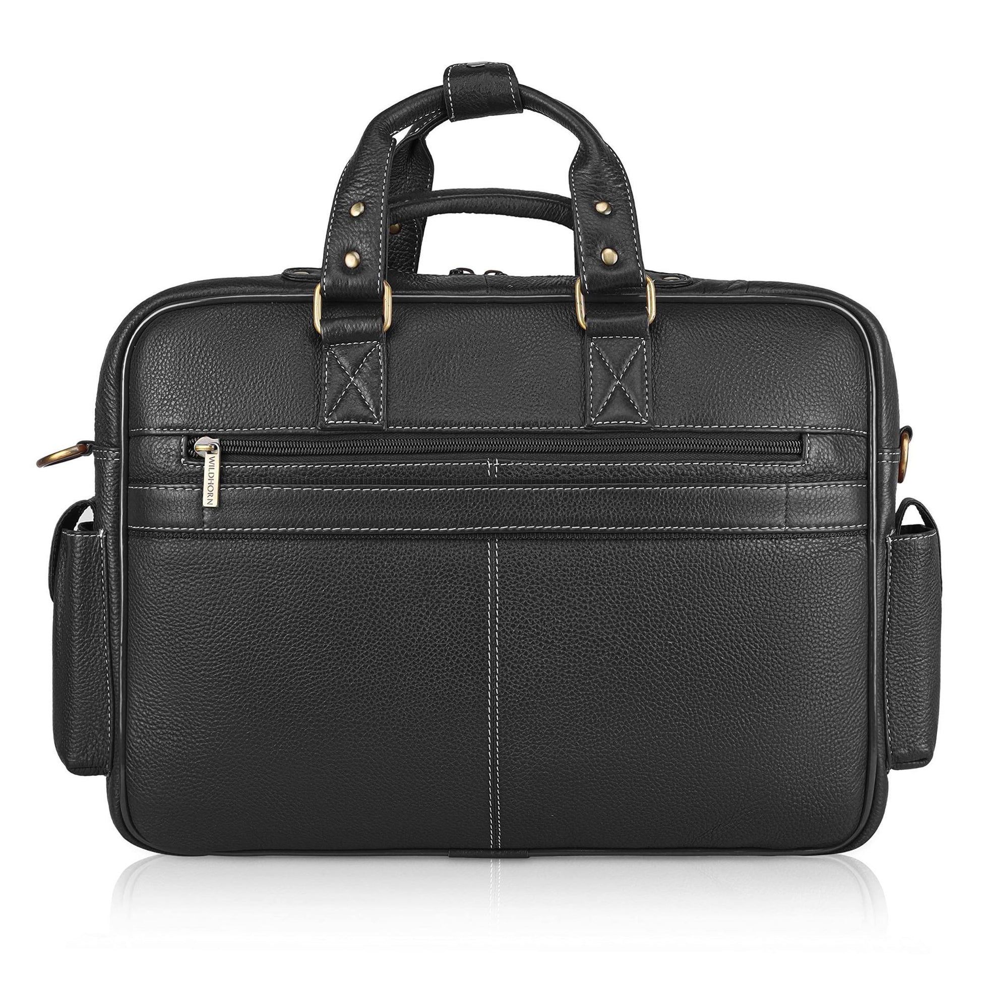 HAMPTON Leather Laptop Messenger Bag for Men - WILDHORN