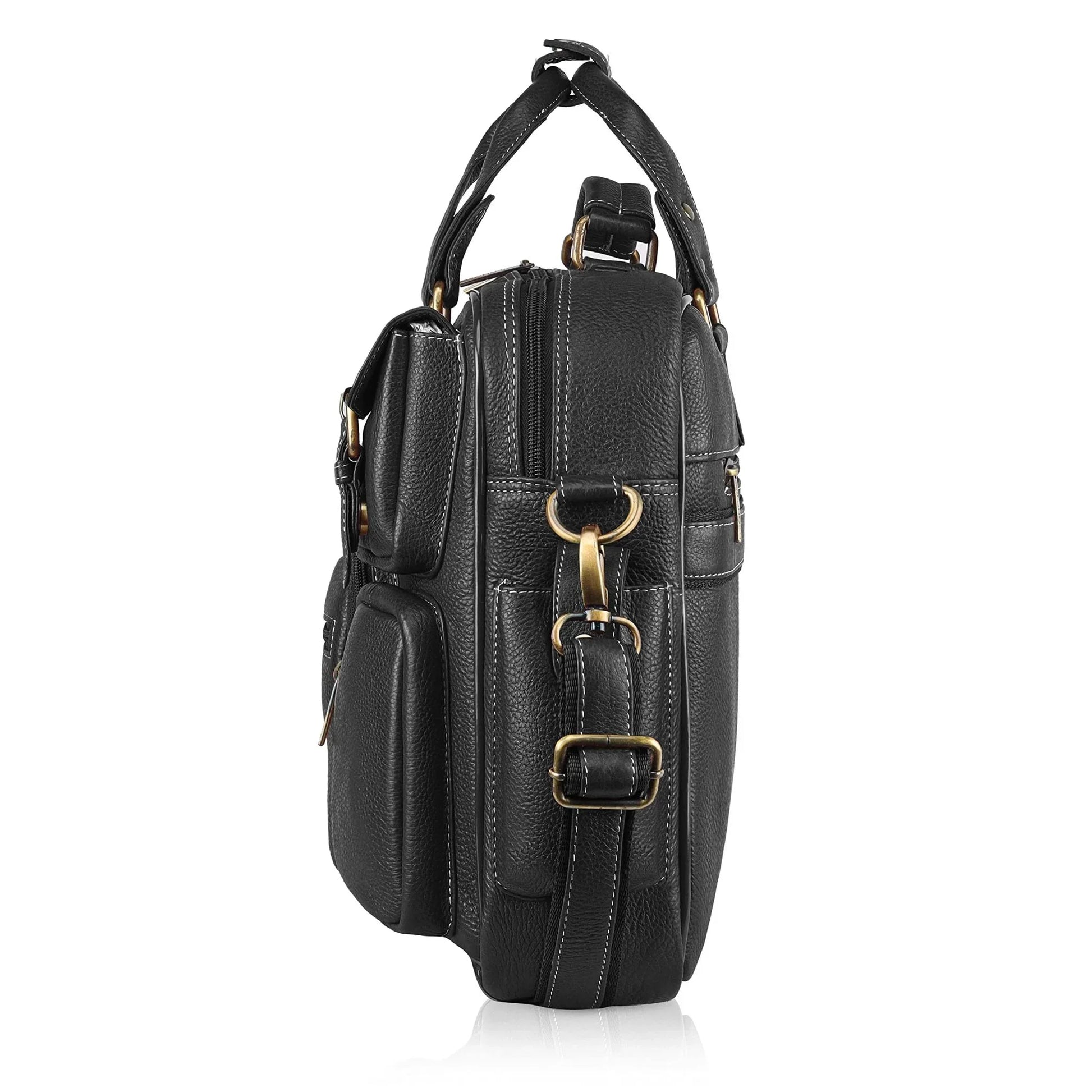 HAMPTON Leather Laptop Messenger Bag for Men - WILDHORN