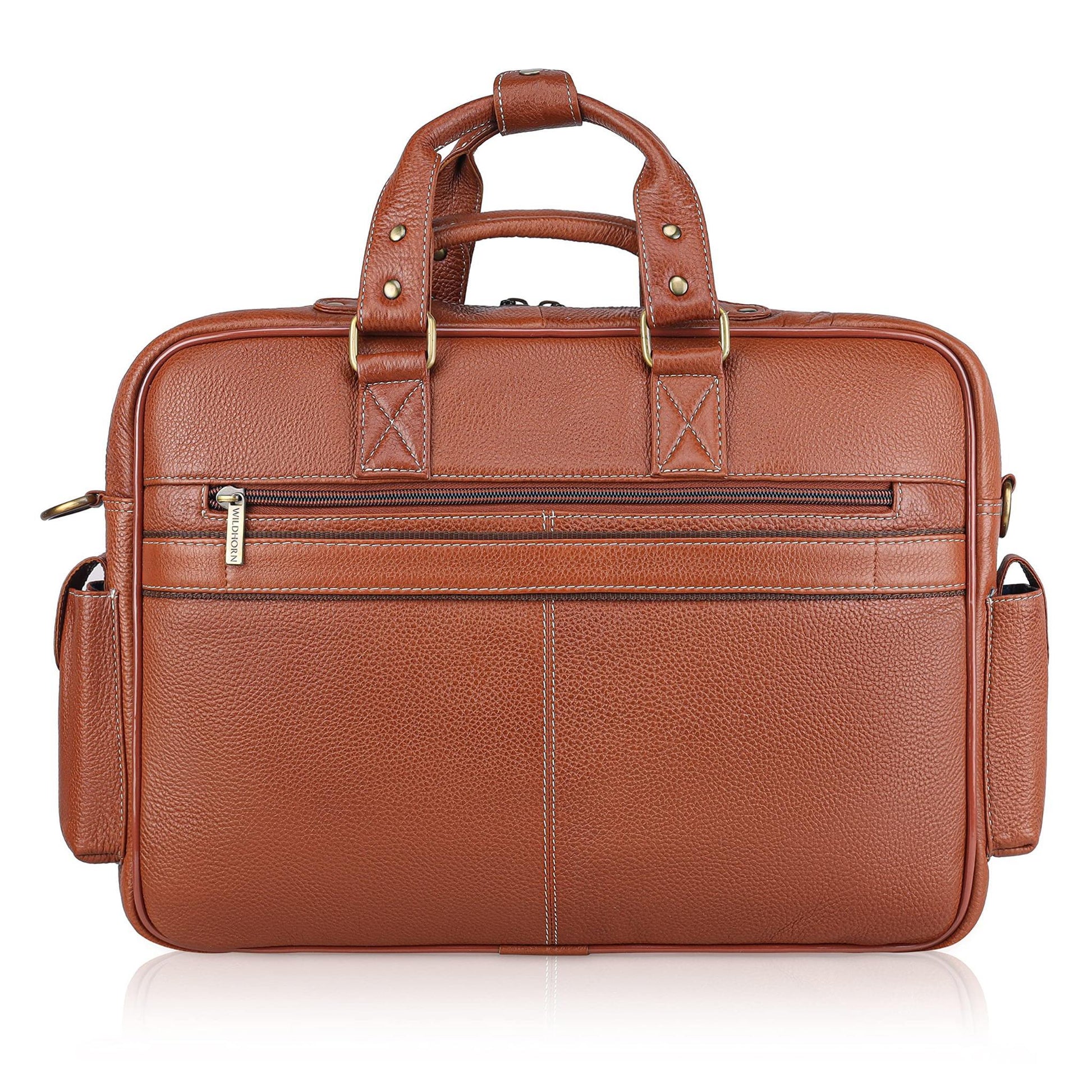 HAMPTON Leather Laptop Messenger Bag for Men - WILDHORN