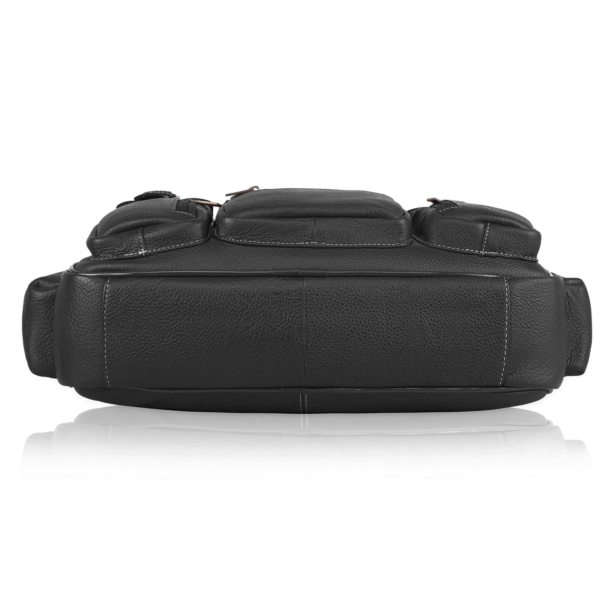 HAMPTON Leather Laptop Messenger Bag for Men - WILDHORN