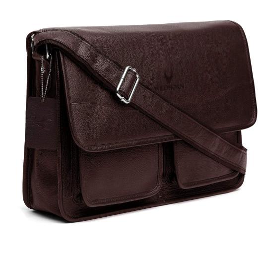 HARLOW Leather Messenger Bag for Men - WILDHORN