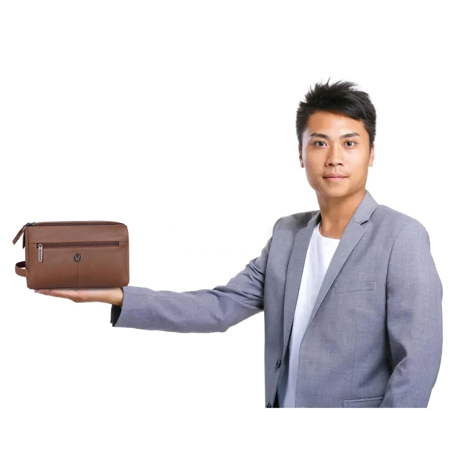 HAVELOCK Leather Toiletry Bag For Men & Women - WILDHORN