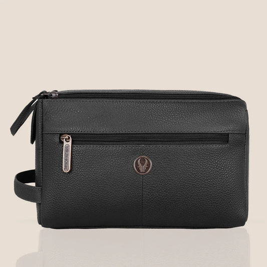 HAVELOCK Leather Toiletry Bag For Men & Women - WILDHORN