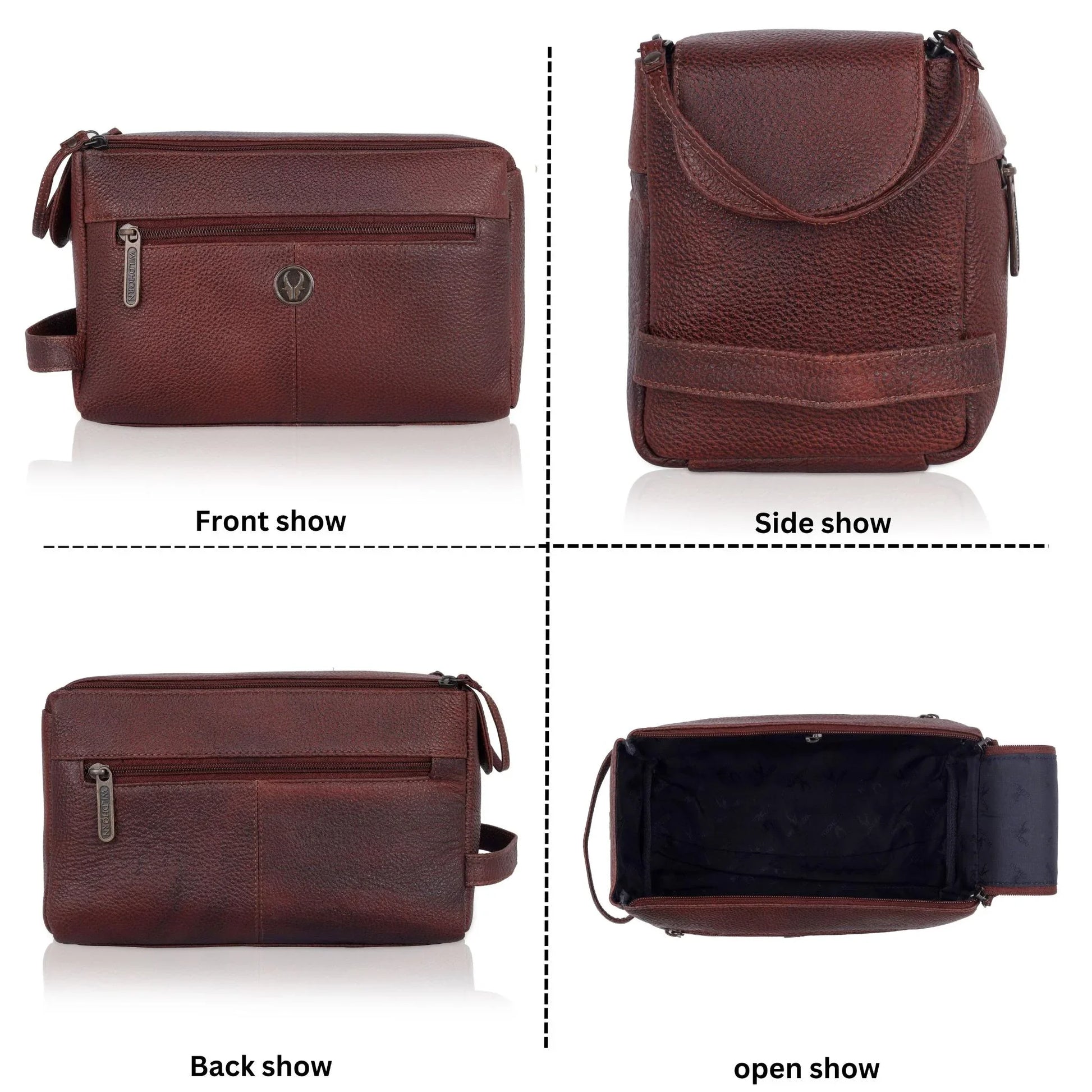 HAVELOCK Leather Toiletry Bag For Men & Women - WILDHORN