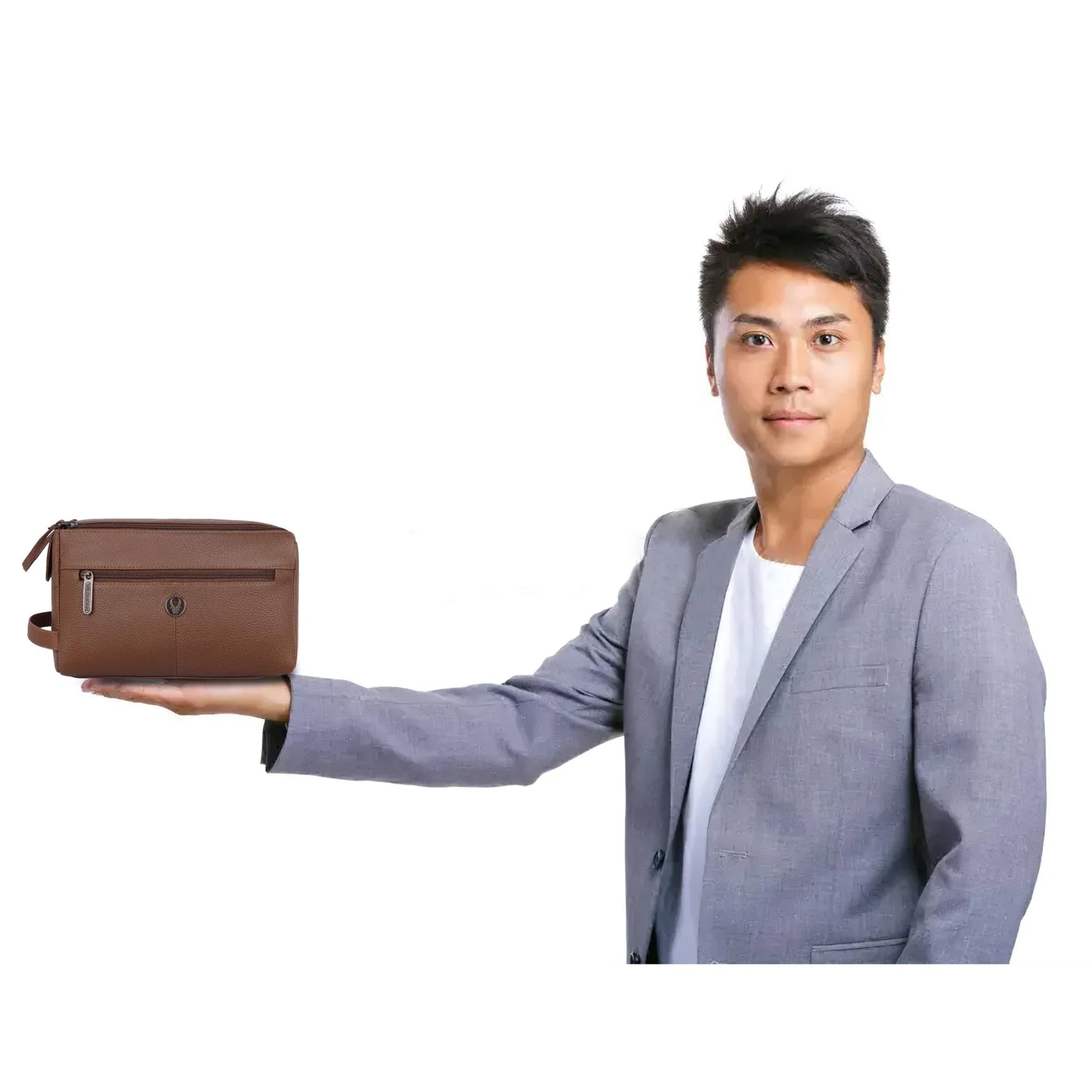 HAVELOCK Leather Toiletry Bag For Men & Women - WILDHORN