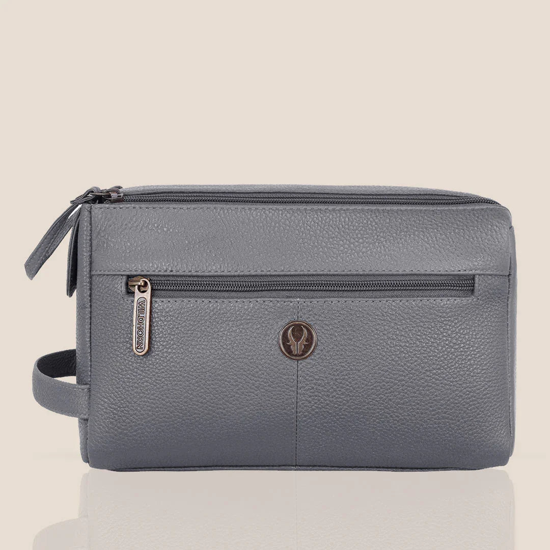 HAVELOCK Leather Toiletry Bag For Men & Women - WILDHORN