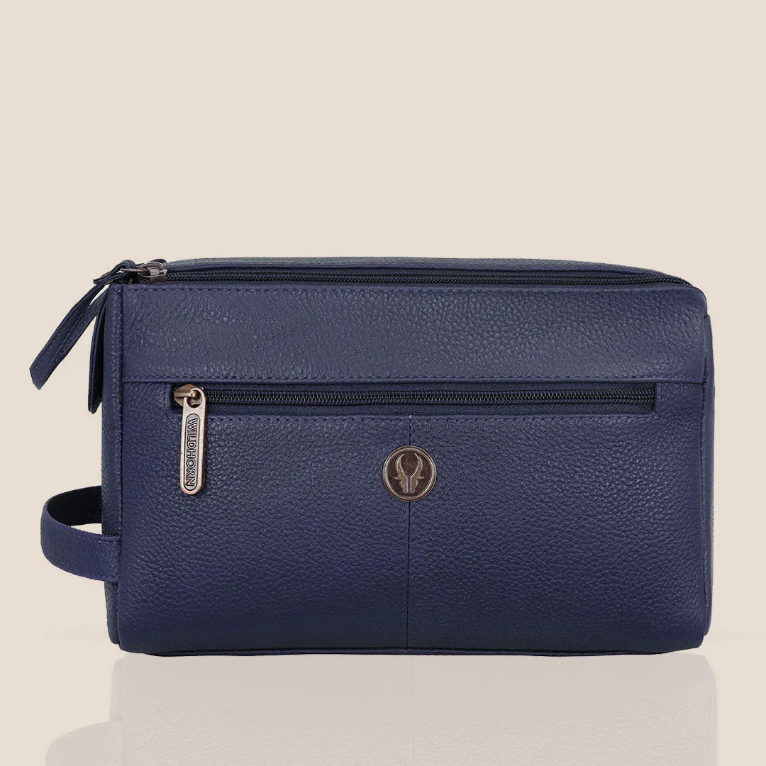 HAVELOCK Leather Toiletry Bag For Men & Women - WILDHORN