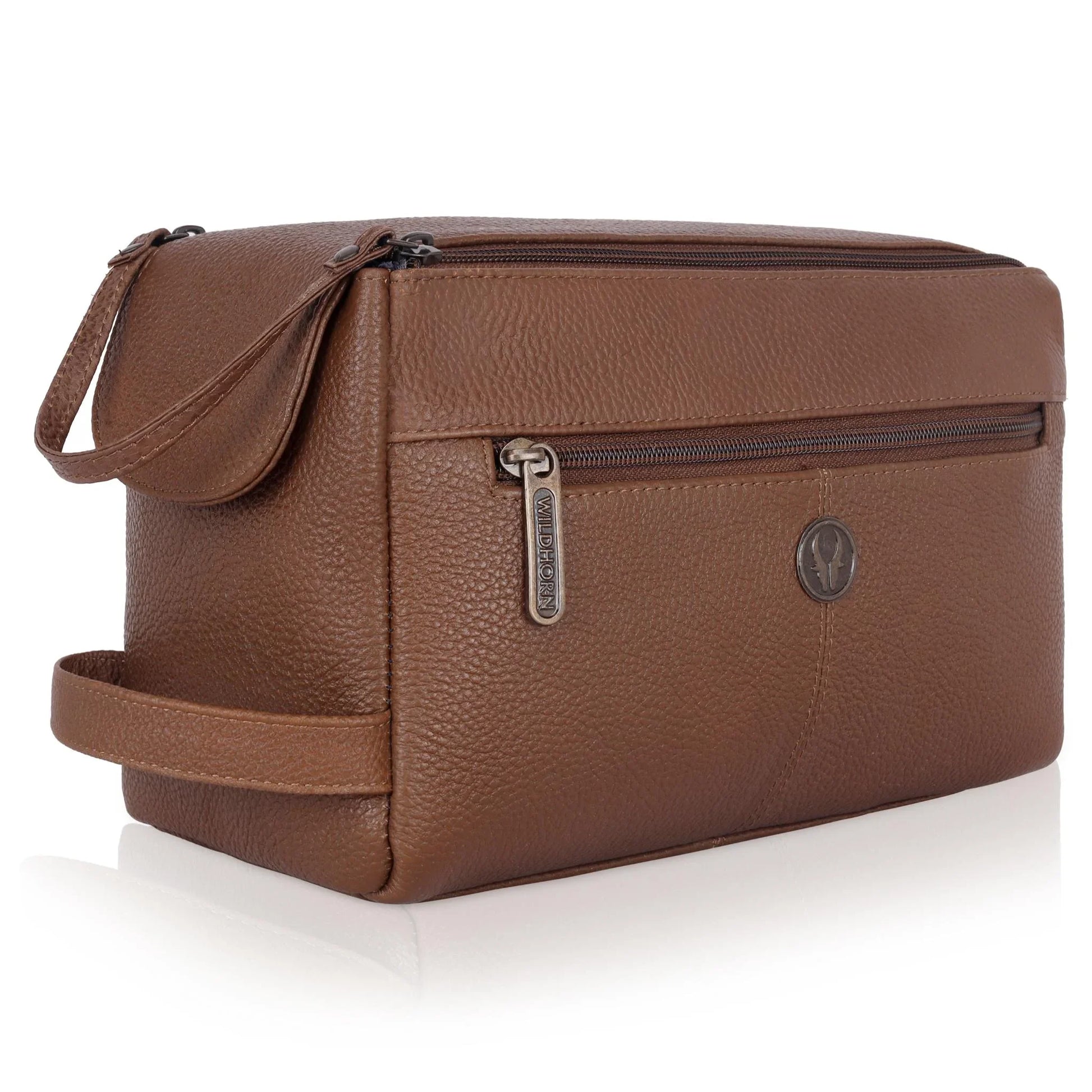HAVELOCK Leather Toiletry Bag For Men & Women - WILDHORN