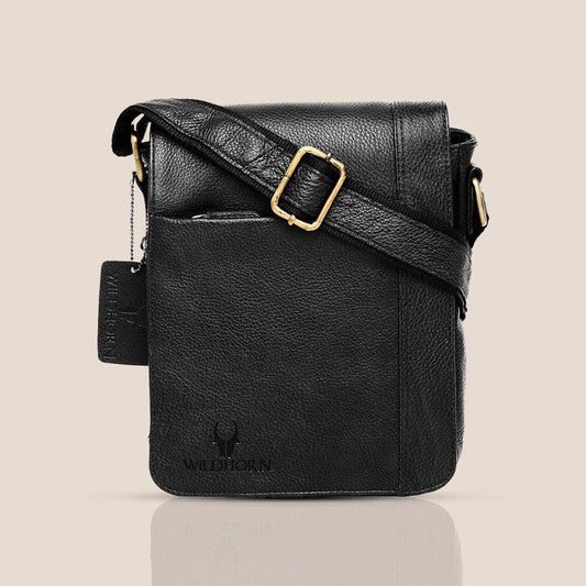 HEMSLEY Leather Sling Bag for Men - WILDHORN