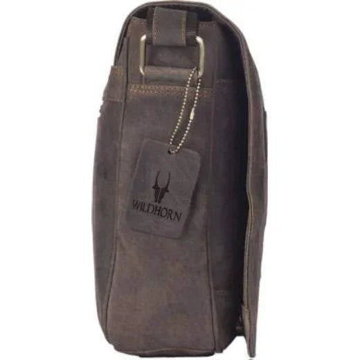 HEMSWORTH Leather Messenger Bag for Men - WILDHORN