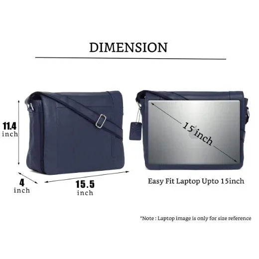 HEMSWORTH Leather Messenger Bag for Men - WILDHORN