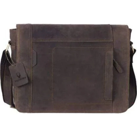 HEMSWORTH Leather Messenger Bag for Men - WILDHORN