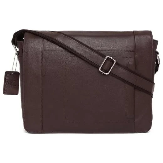 HEMSWORTH Leather Messenger Bag for Men - WILDHORN