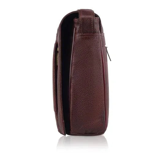 HEMSWORTH Leather Messenger Bag for Men - WILDHORN