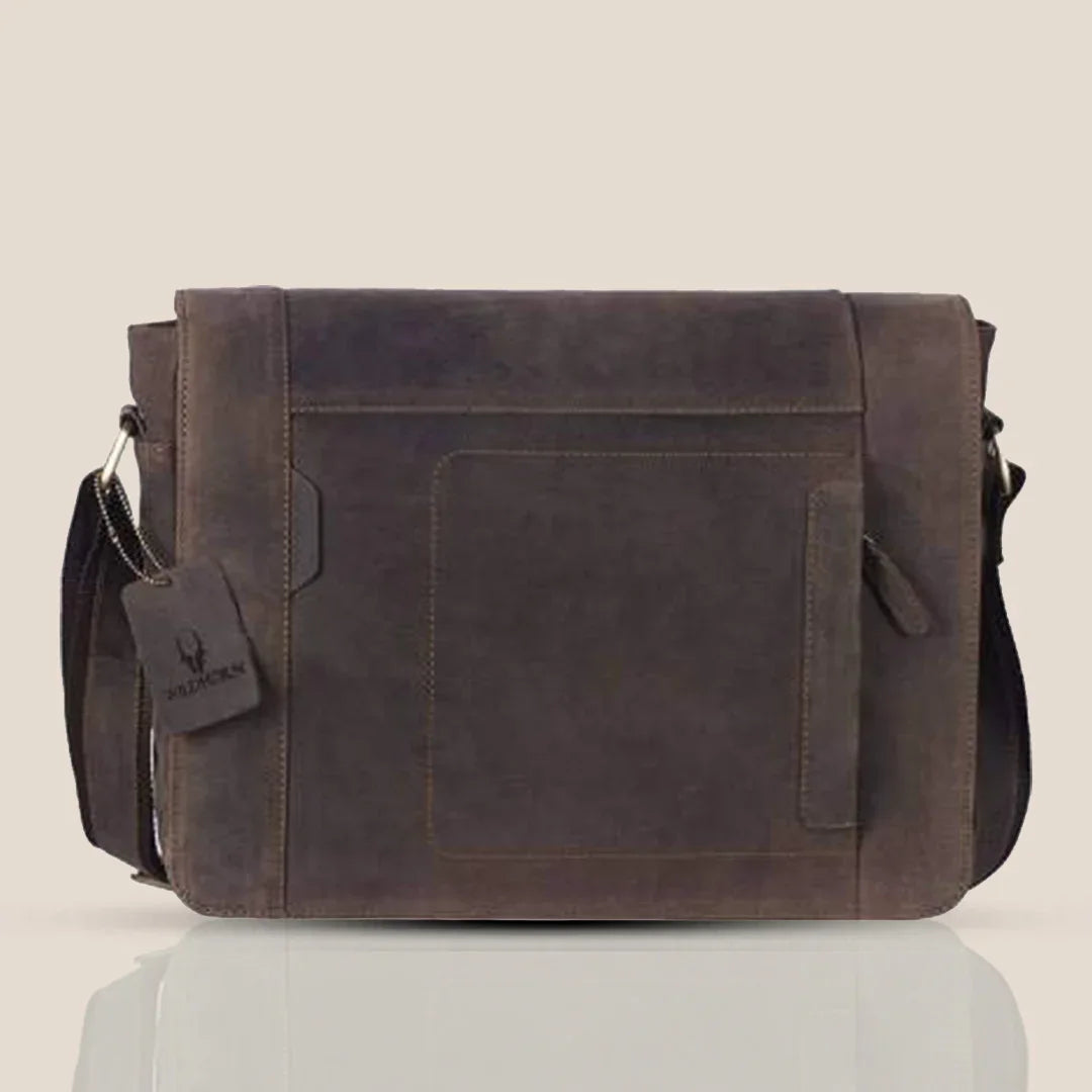 HEMSWORTH Leather Messenger Bag for Men - WILDHORN