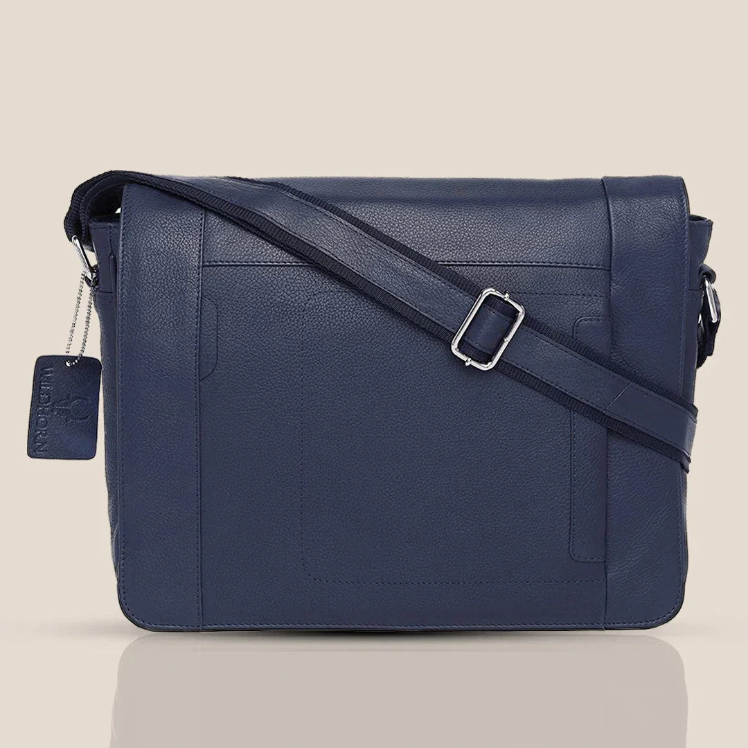 HEMSWORTH Leather Messenger Bag for Men - WILDHORN
