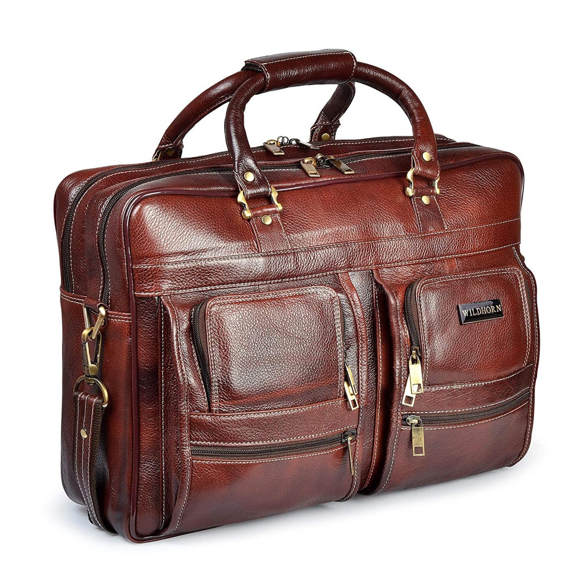 HOMER Leather Laptop Messenger Bag for Men - WILDHORN