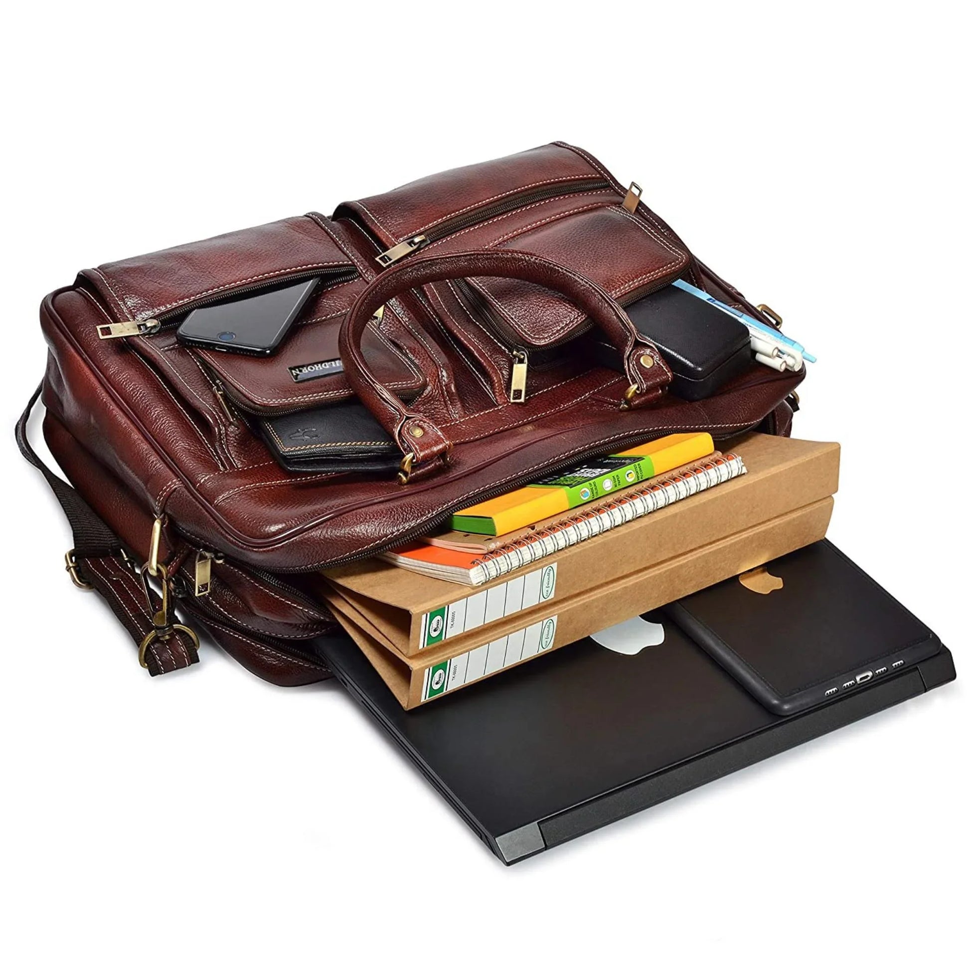 HOMER Leather Laptop Messenger Bag for Men - WILDHORN