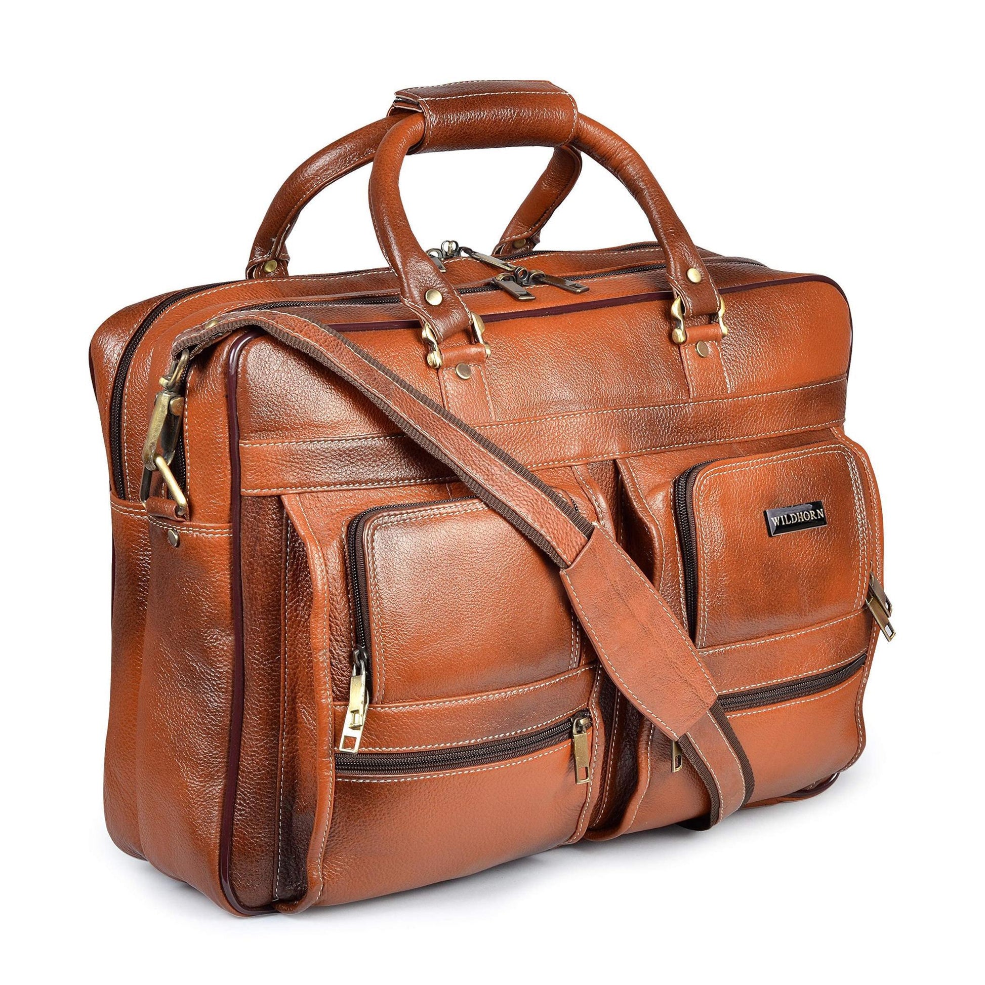 HOMER Leather Laptop Messenger Bag for Men - WILDHORN