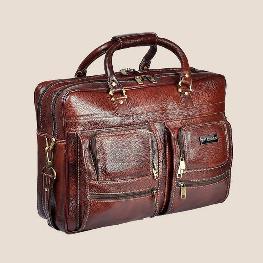 HOMER Leather Laptop Messenger Bag for Men - WILDHORN