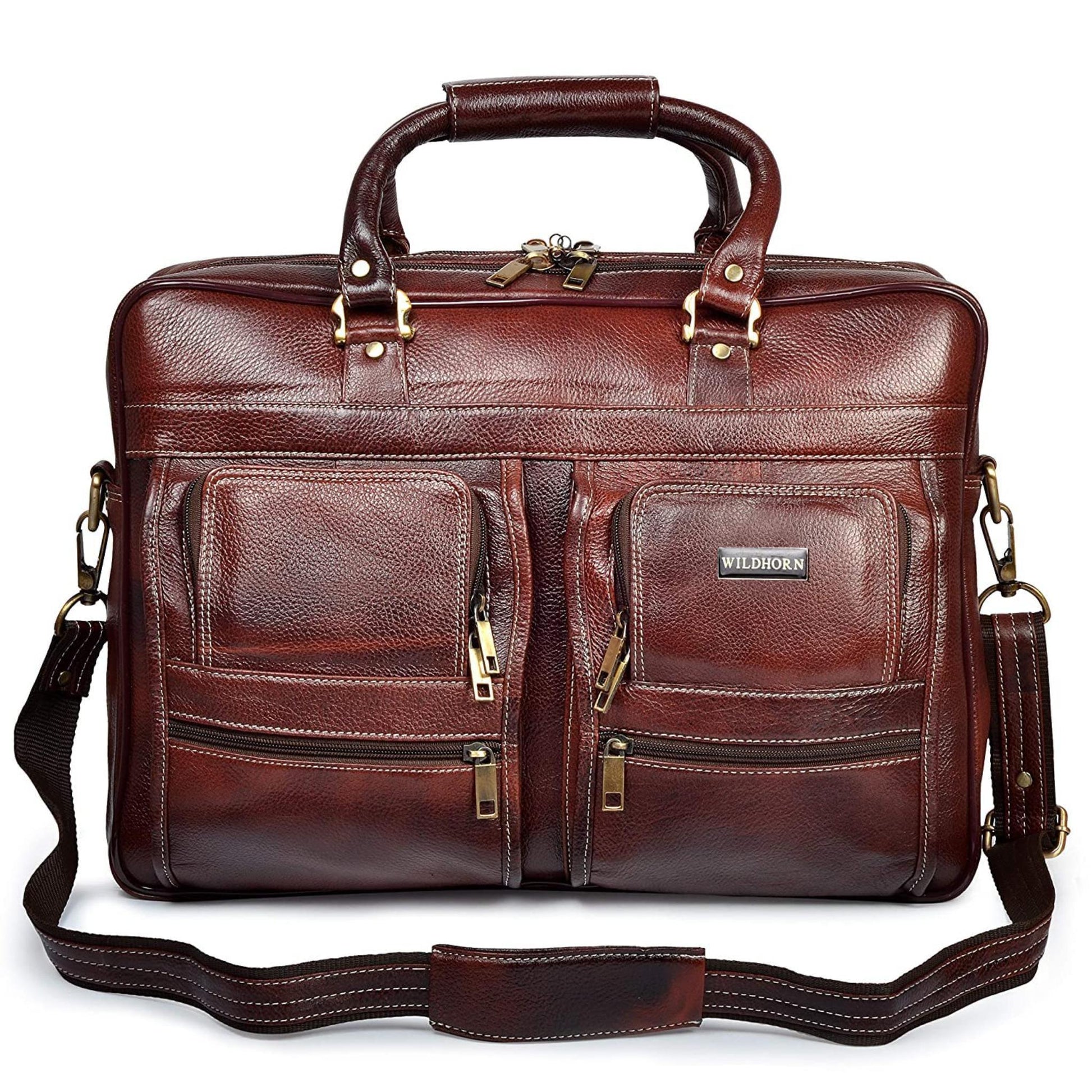 HOMER Leather Laptop Messenger Bag for Men - WILDHORN
