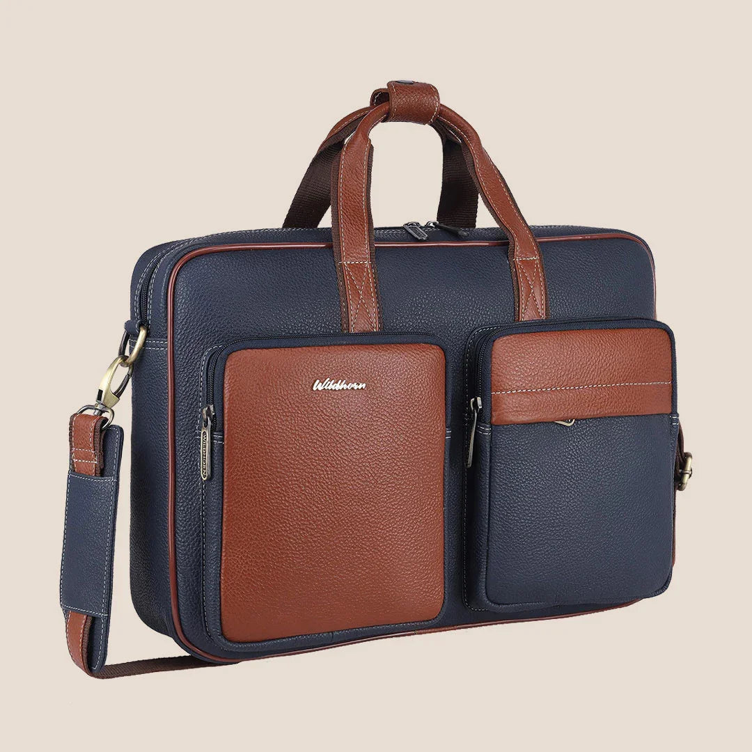 JUSTIN Leather Laptop Messenger Bag for Men - WILDHORN