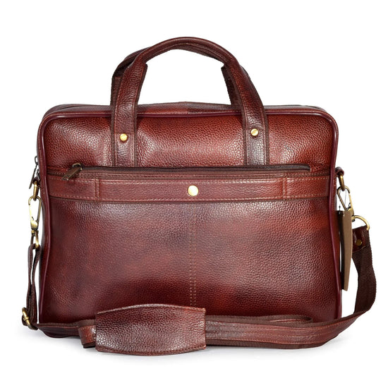 KANSAS Leather Laptop Messenger Bag for Men - WILDHORN