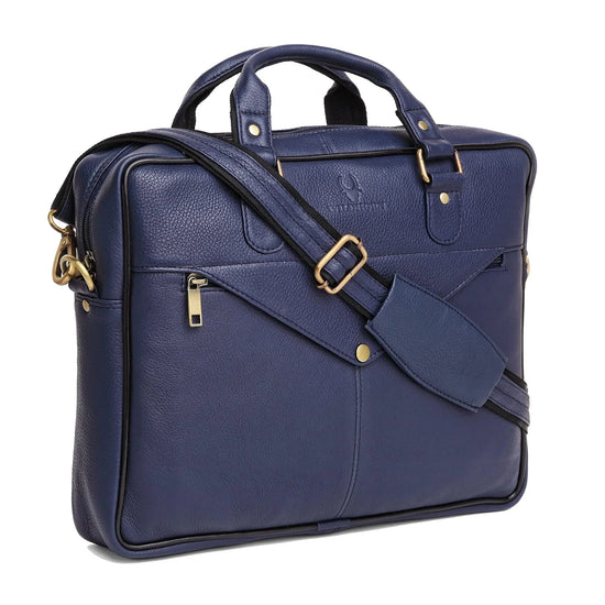 KANSAS Leather Laptop Messenger Bag for Men - WILDHORN