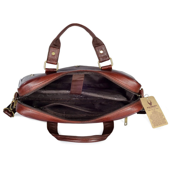 KANSAS Leather Laptop Messenger Bag for Men - WILDHORN