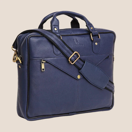 KANSAS Leather Laptop Messenger Bag for Men - WILDHORN