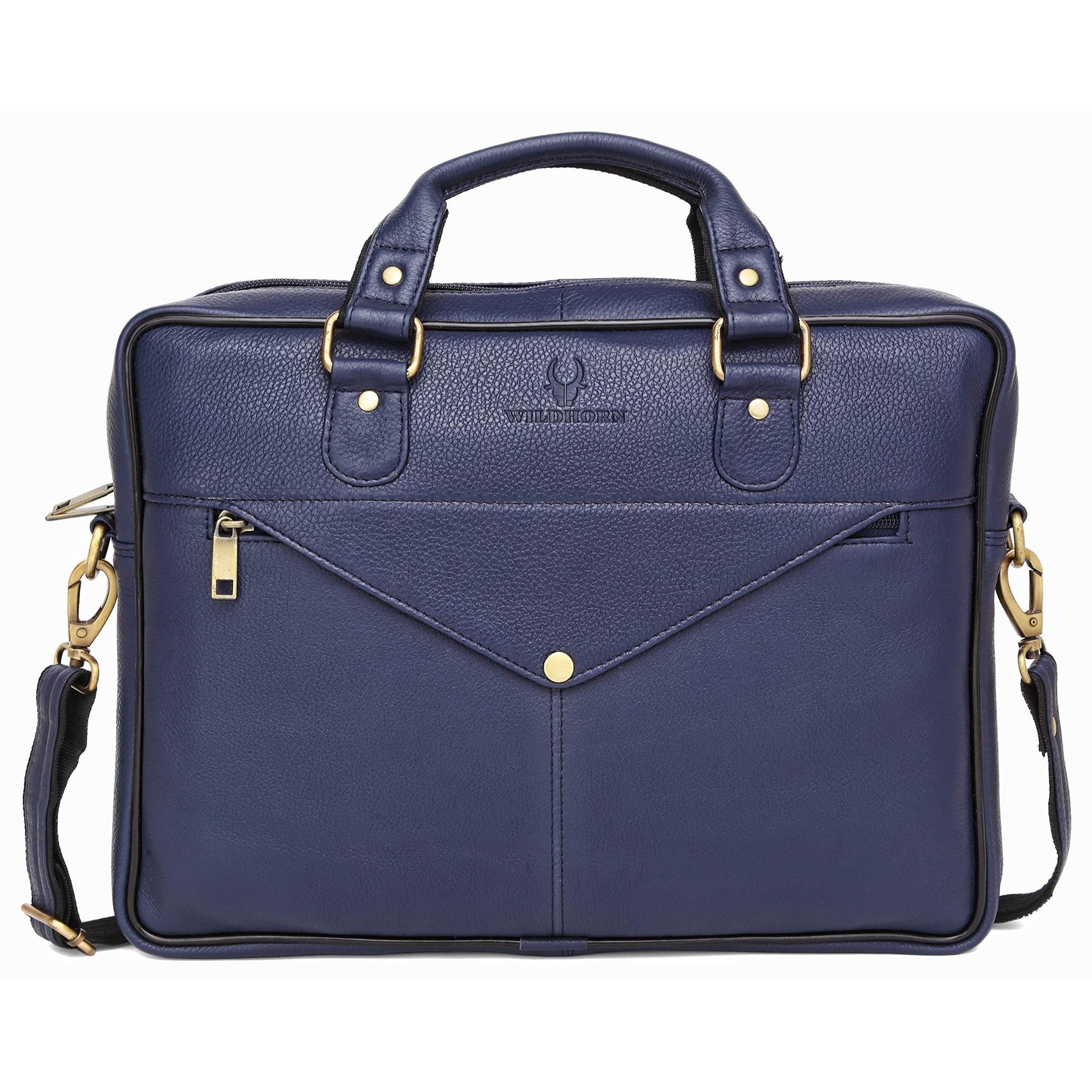 KANSAS Leather Laptop Messenger Bag for Men - WILDHORN