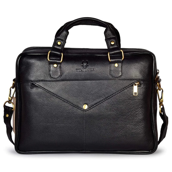 KANSAS Leather Laptop Messenger Bag for Men - WILDHORN