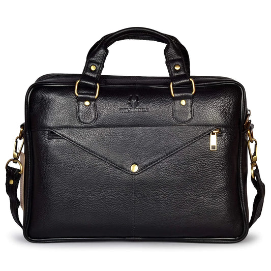 KANSAS Leather Laptop Messenger Bag for Men - WILDHORN