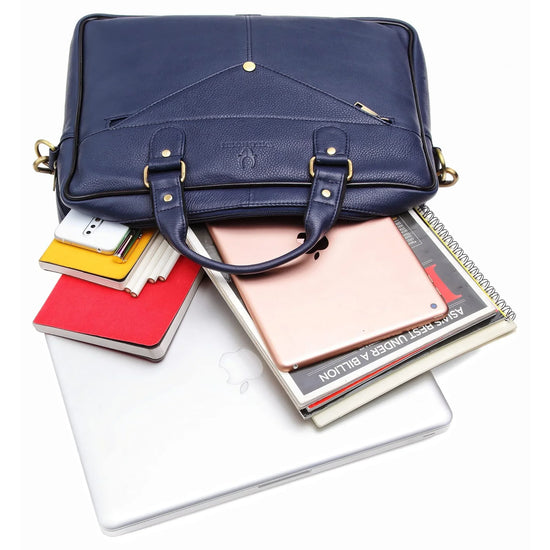 KANSAS Leather Laptop Messenger Bag for Men - WILDHORN