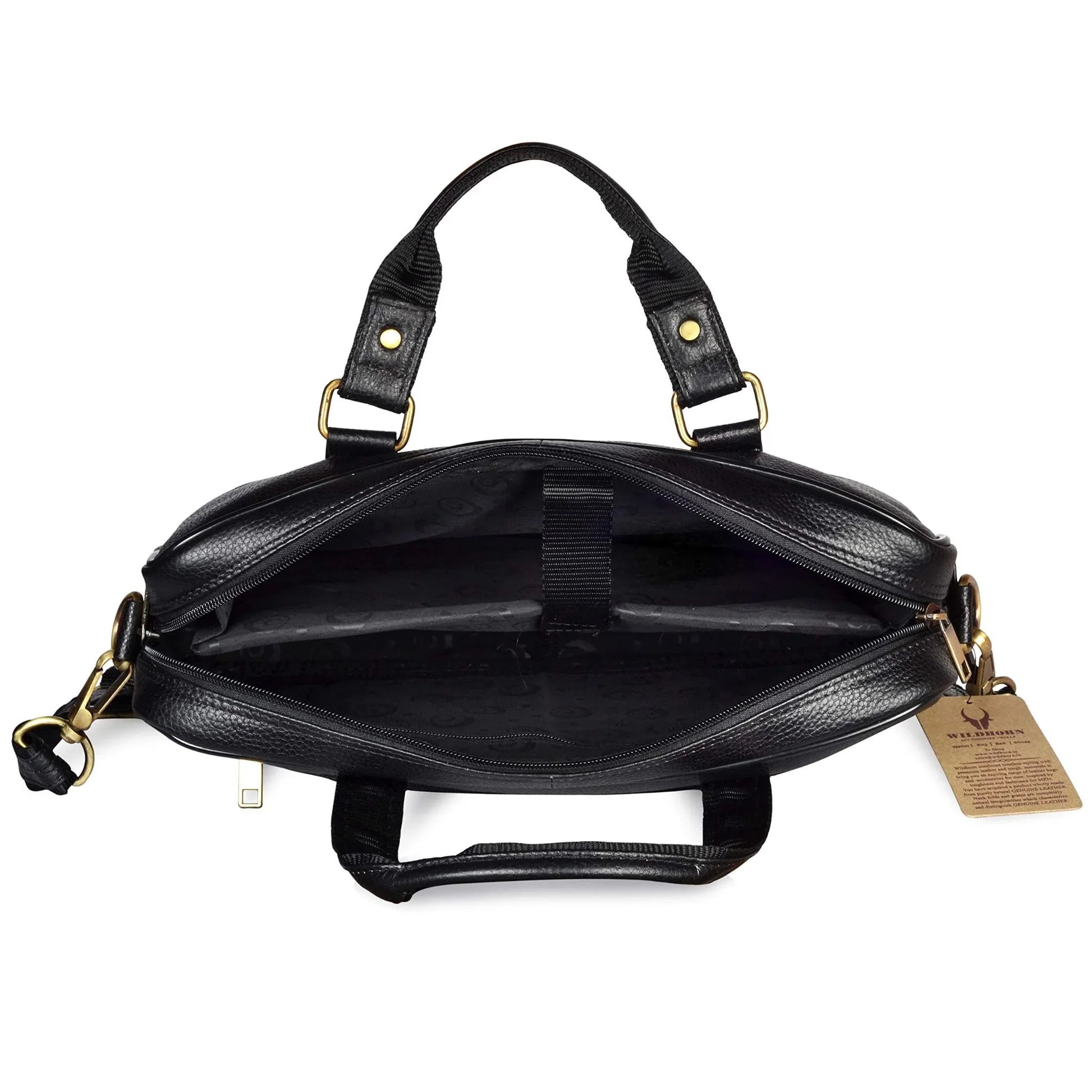 KANSAS Leather Laptop Messenger Bag for Men - WILDHORN