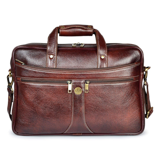 KENTUCKY Leather Laptop Messenger Bag for Men - WILDHORN