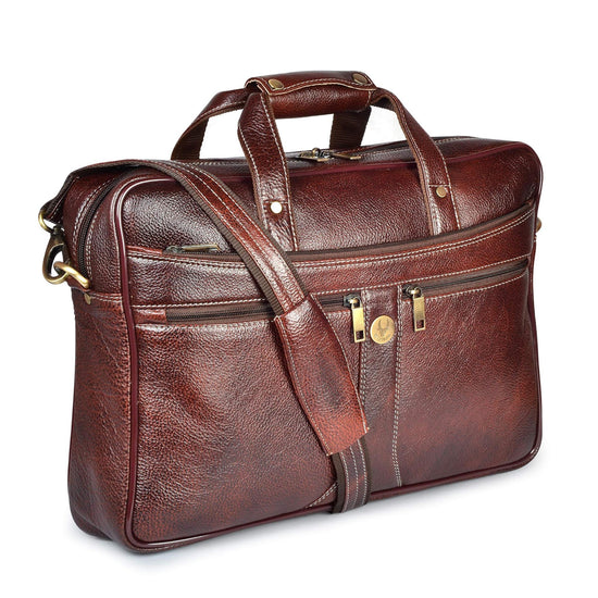 KENTUCKY Leather Laptop Messenger Bag for Men - WILDHORN