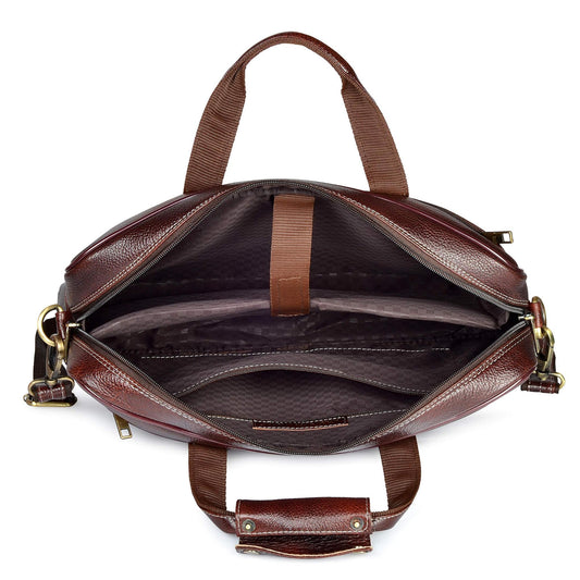 KENTUCKY Leather Laptop Messenger Bag for Men - WILDHORN