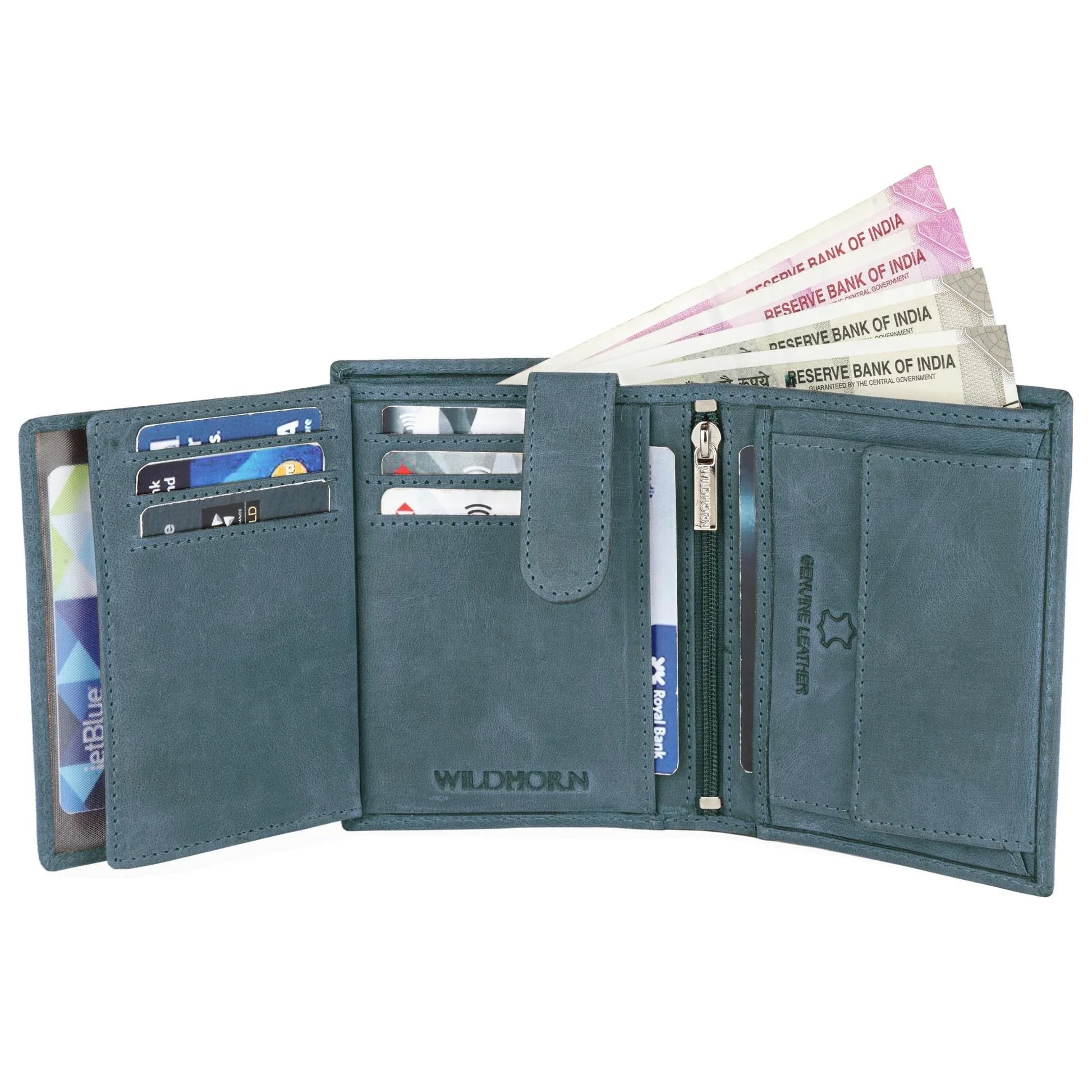 LEONARDO RFID Protected Leather Wallet for Men - WILDHORN