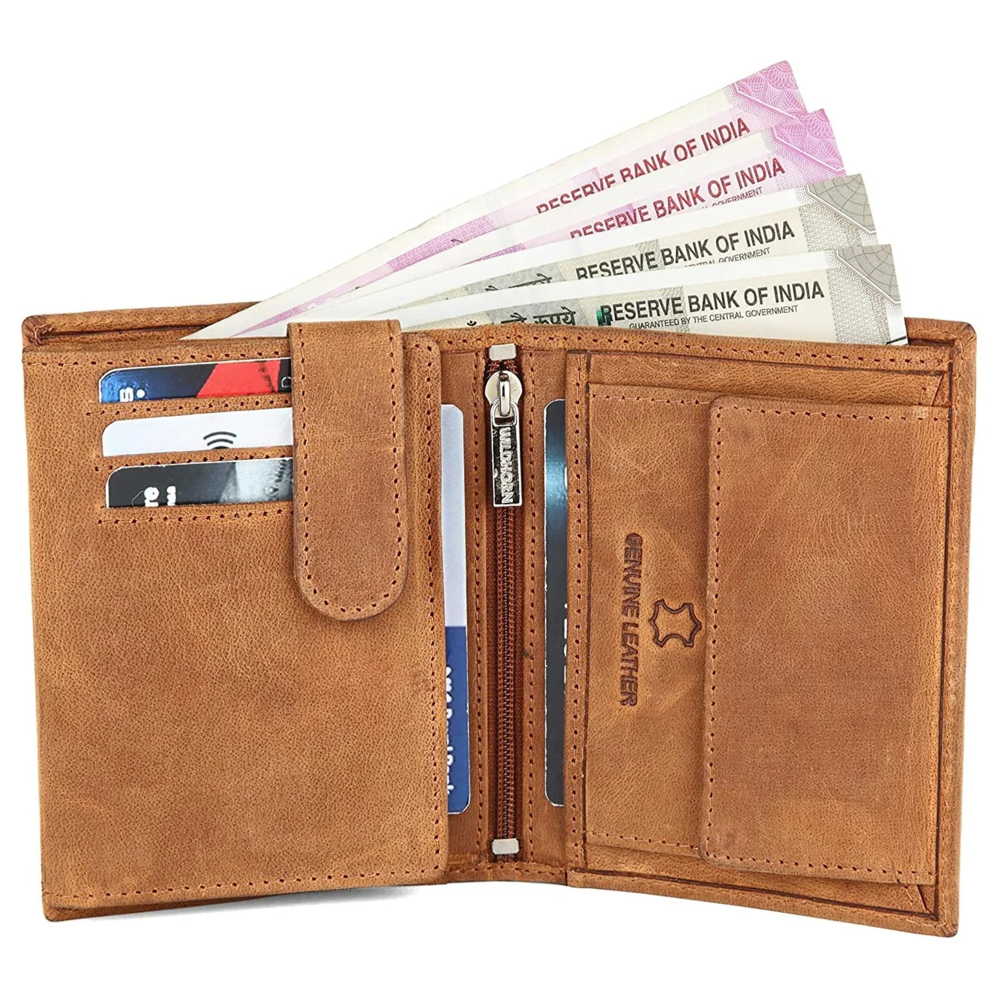 LEONARDO RFID Protected Leather Wallet for Men - WILDHORN