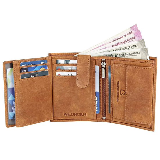 LEONARDO RFID Protected Leather Wallet for Men - WILDHORN