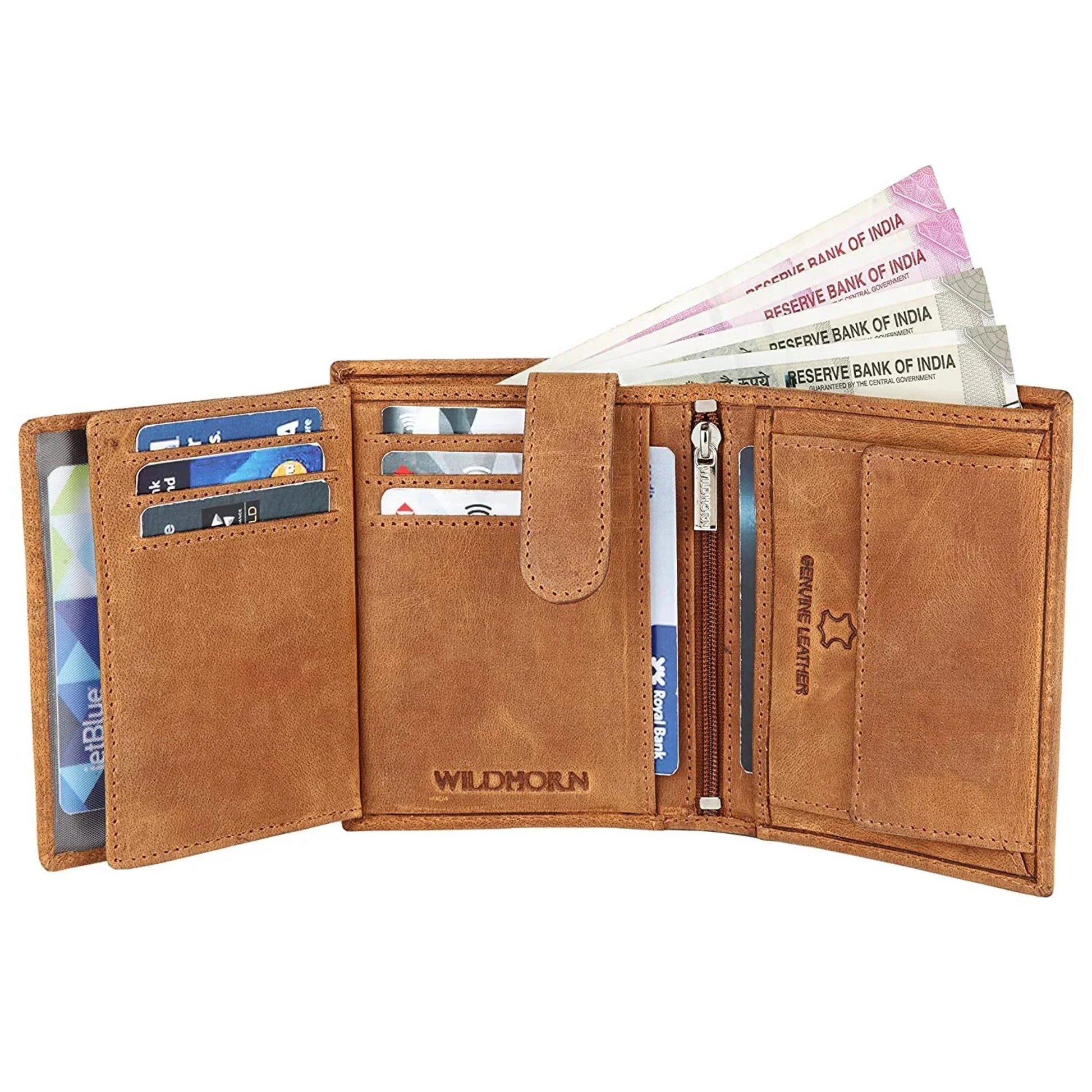 LEONARDO RFID Protected Leather Wallet for Men - WILDHORN