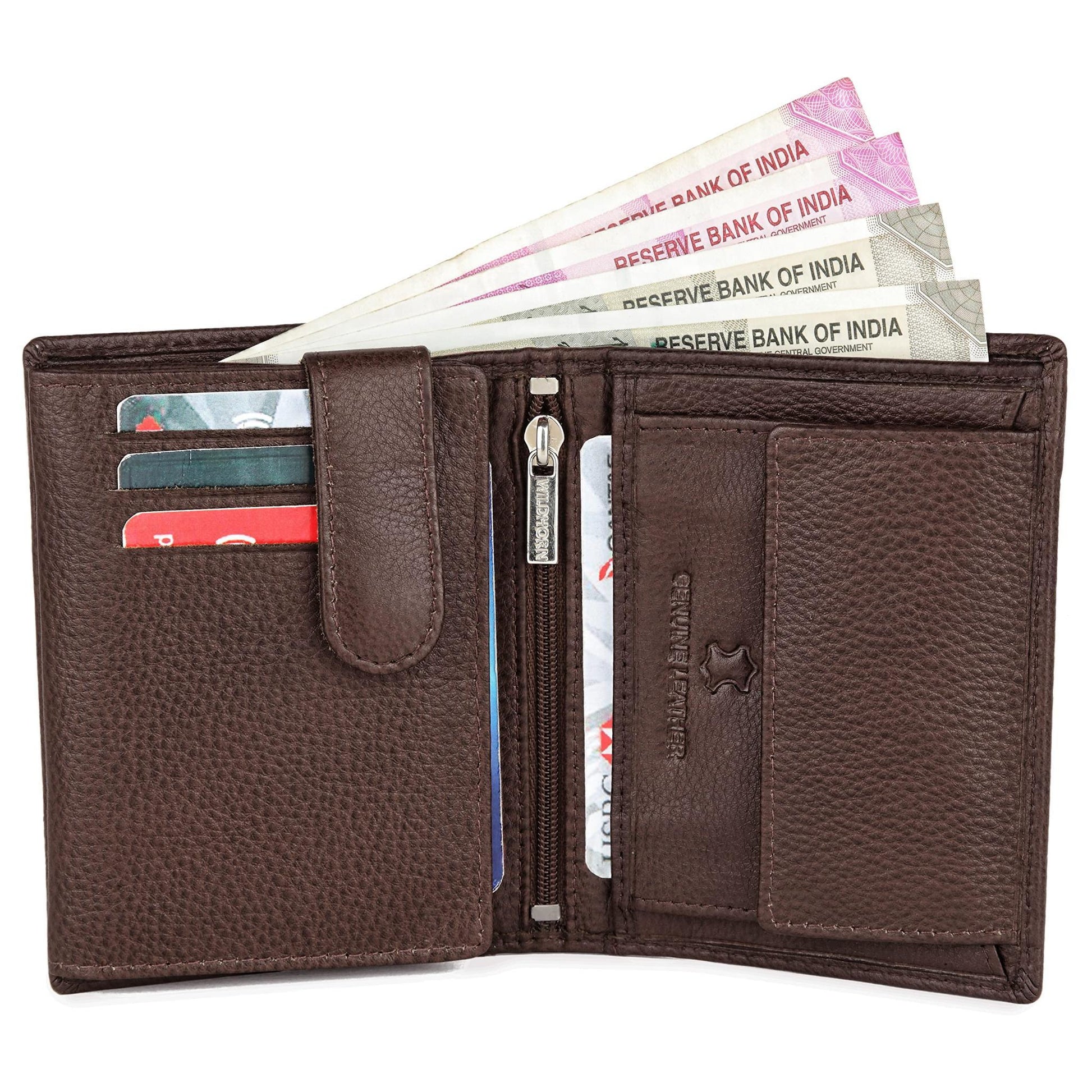 LEONARDO RFID Protected Leather Wallet for Men - WILDHORN