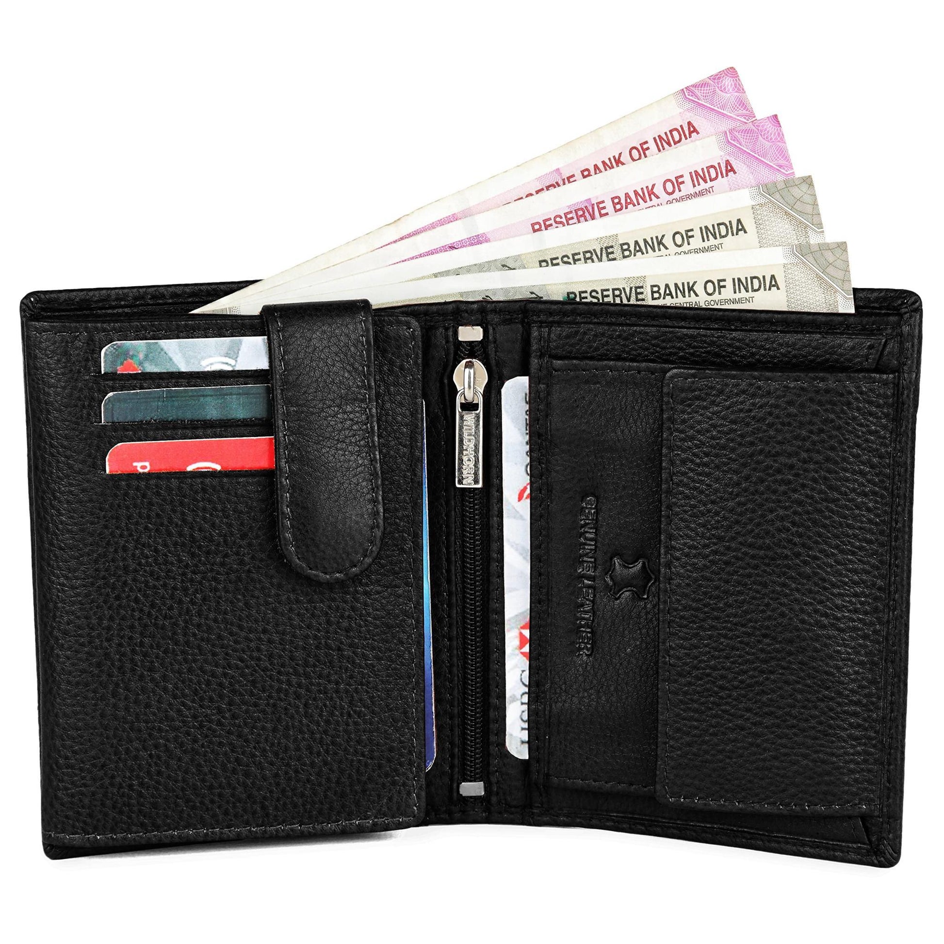 LEONARDO RFID Protected Leather Wallet for Men - WILDHORN