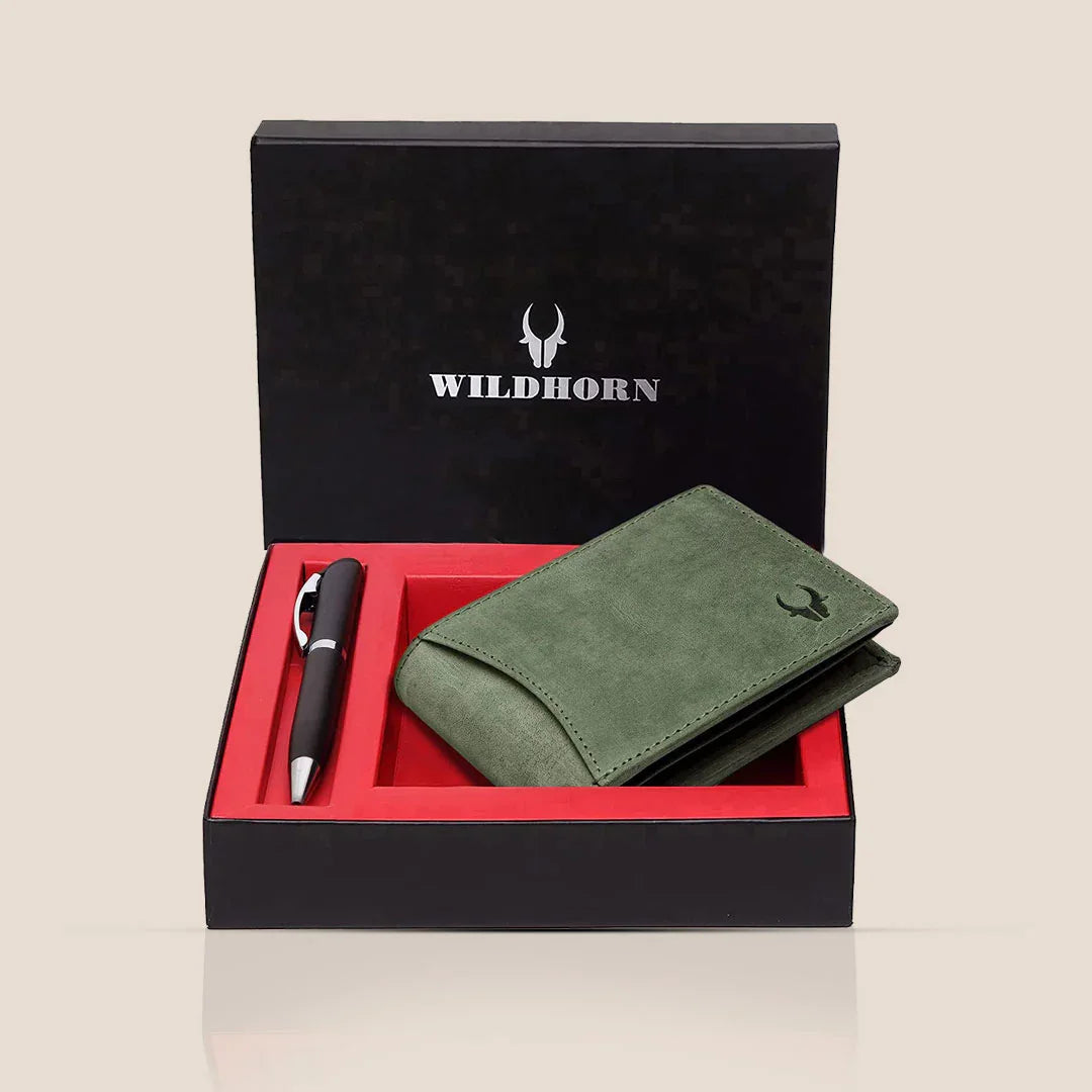 MACON Leather Wallet & Pen Gift Hamper for Men - WILDHORN