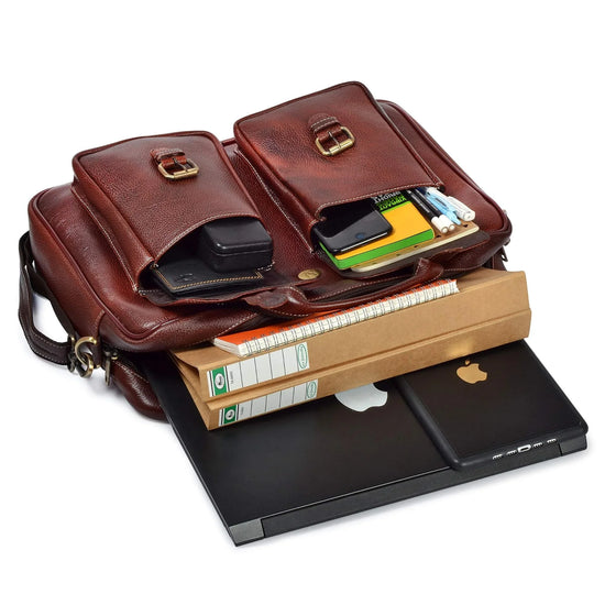 MARYLAND Leather Laptop Messenger Bag for Men - WILDHORN