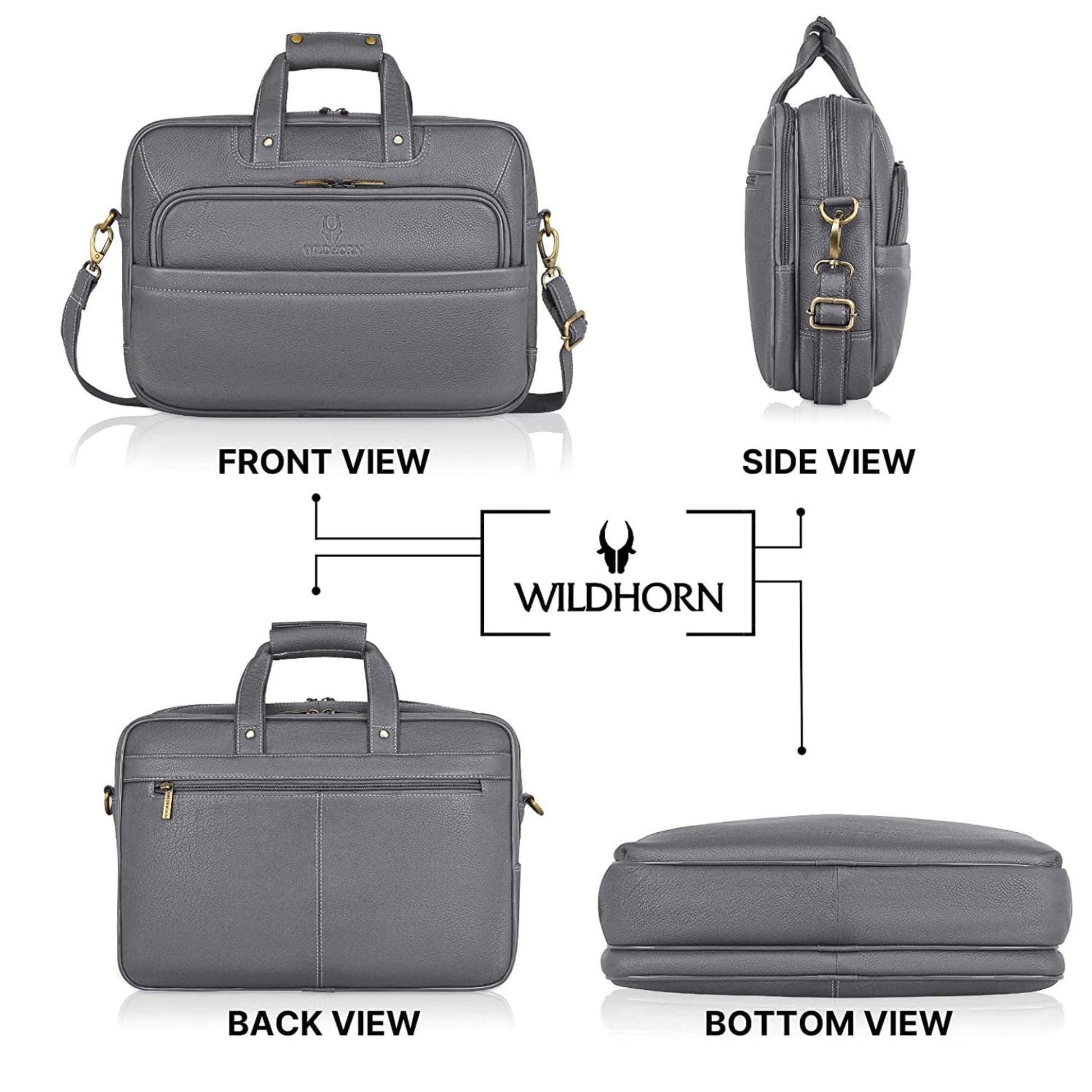 MICHIGAN Leather Laptop Messenger Bag for Men - WILDHORN