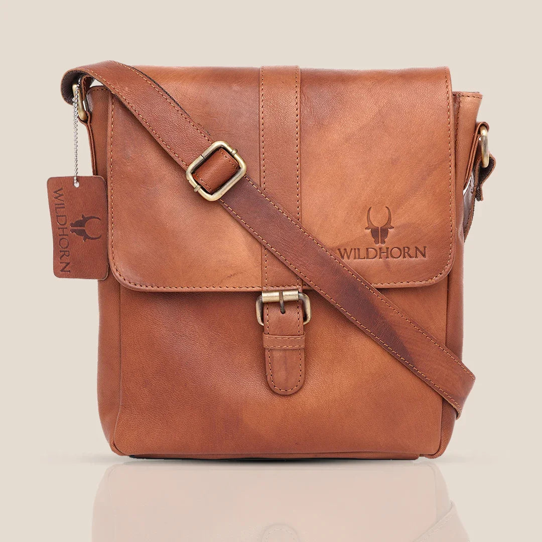 MINICOY Leather Sling Bag for Men - WILDHORN